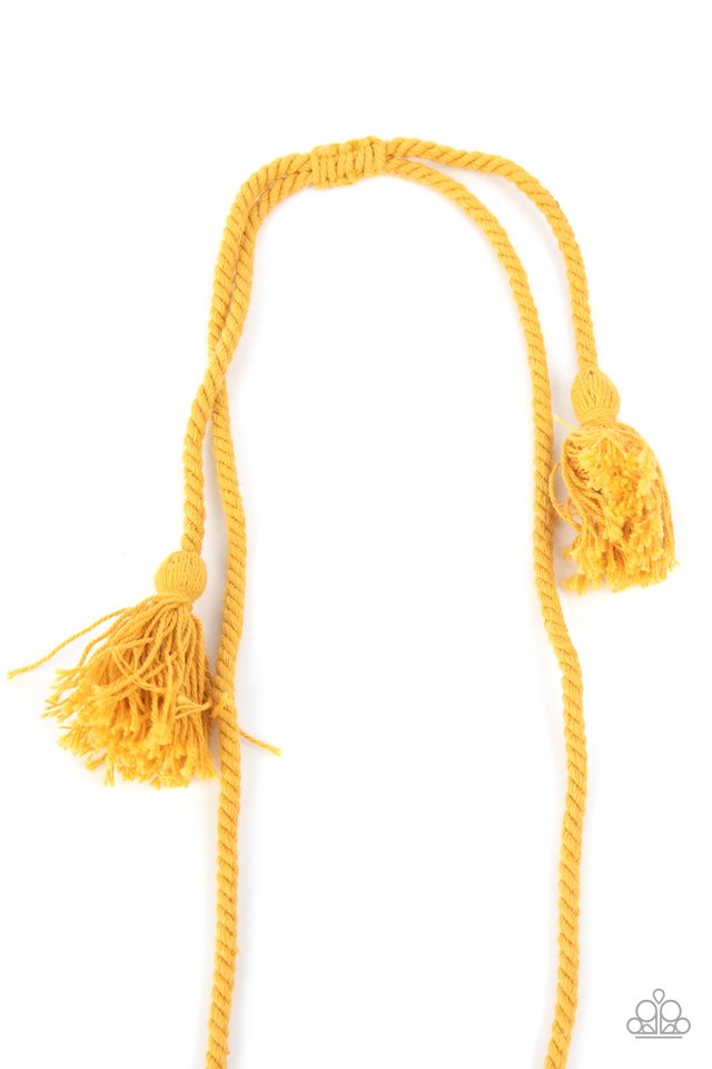 Look At MACRAME Now - Yellow - Paparazzi Necklace Image