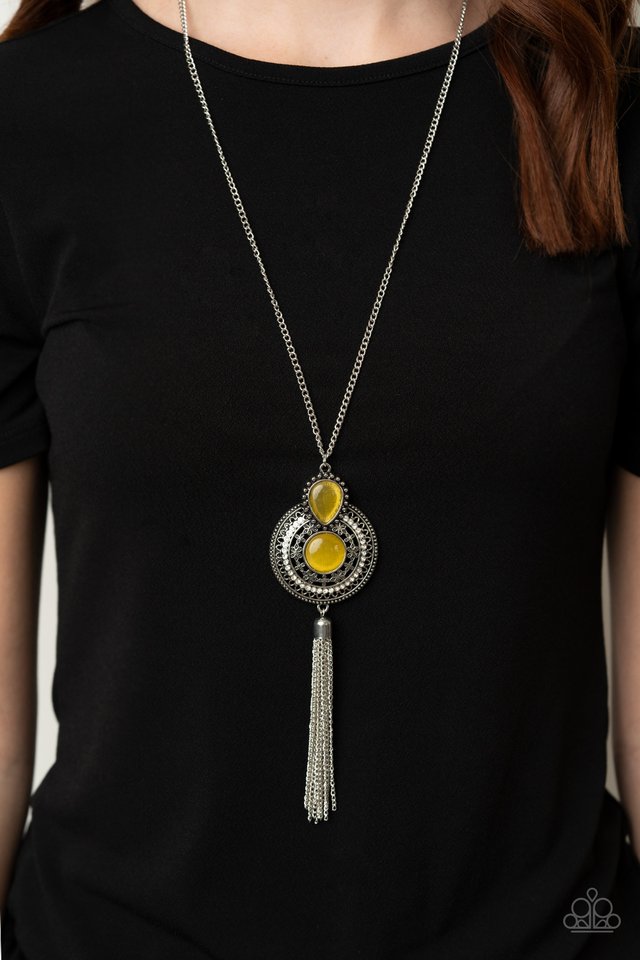 Mountain Mystic - Yellow - Paparazzi Necklace Image
