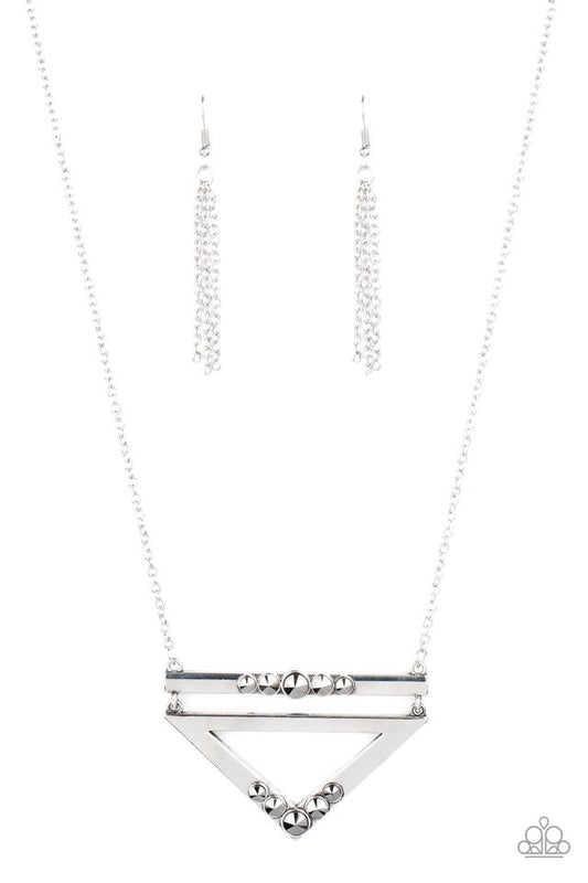 Triangulated Twinkle - Silver - Paparazzi Necklace Image
