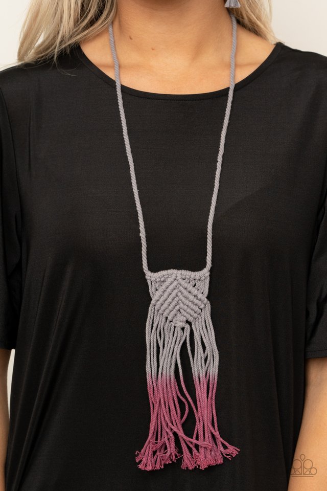 Look At MACRAME Now - Purple - Paparazzi Necklace Image