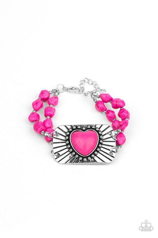 Sandstone Sweetheart - Pink - Paparazzi Bracelet Image