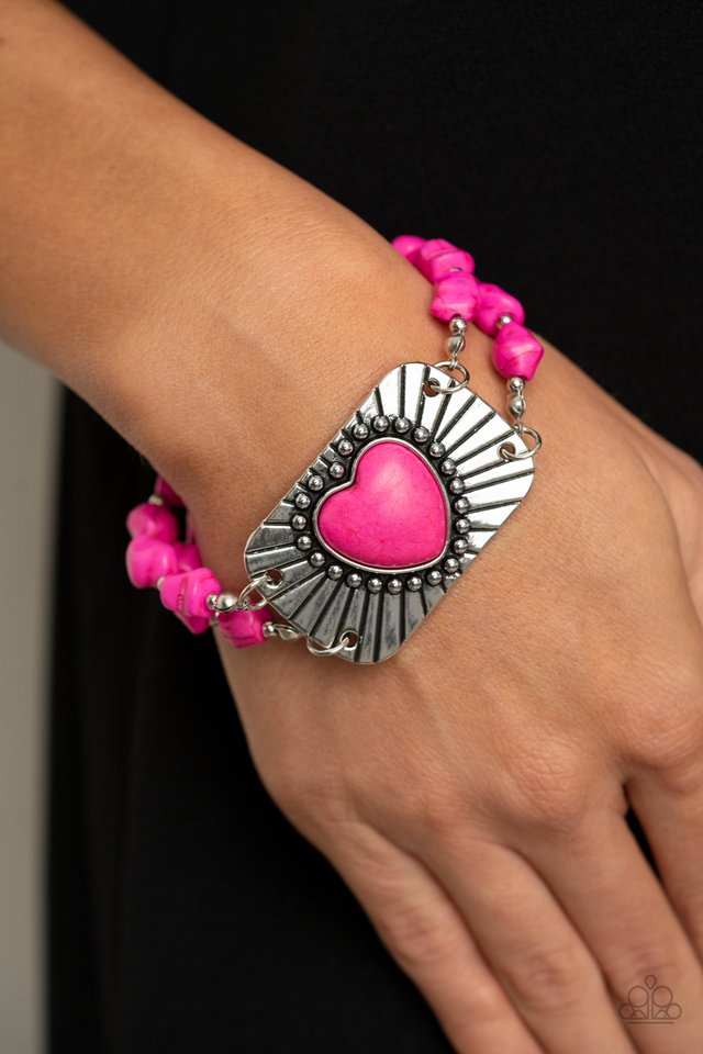 Sandstone Sweetheart - Pink - Paparazzi Bracelet Image