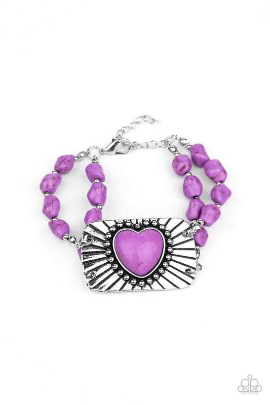 Sandstone Sweetheart - Purple - Paparazzi Bracelet Image