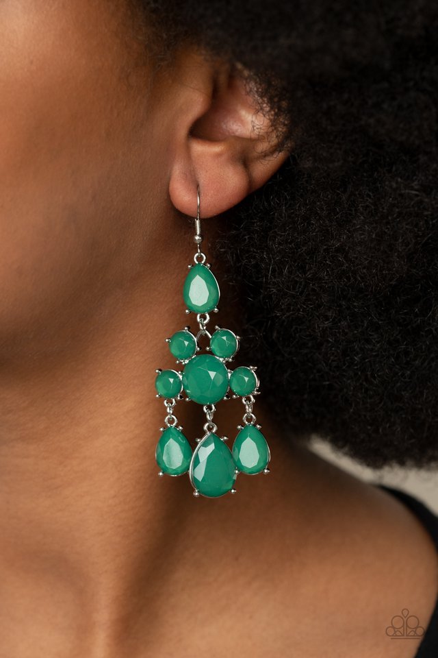 Afterglow Glamour - Green - Paparazzi Earring Image