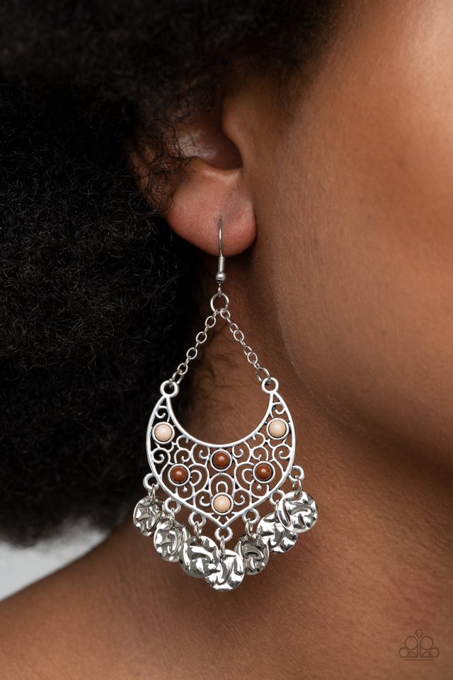 Musical Murals - Brown - Paparazzi Earring Image