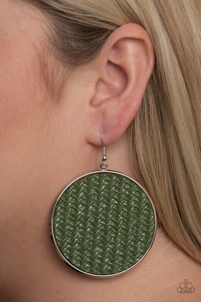 Wonderfully Woven - Green - Paparazzi Earring Image