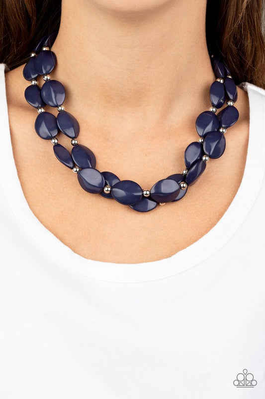 Two-Story Stunner - Blue - Paparazzi Necklace Image
