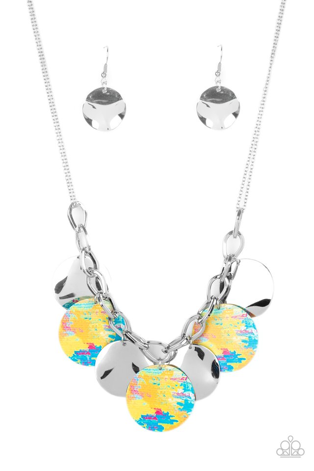 Tie Dye Drama - Yellow - Paparazzi Necklace Image