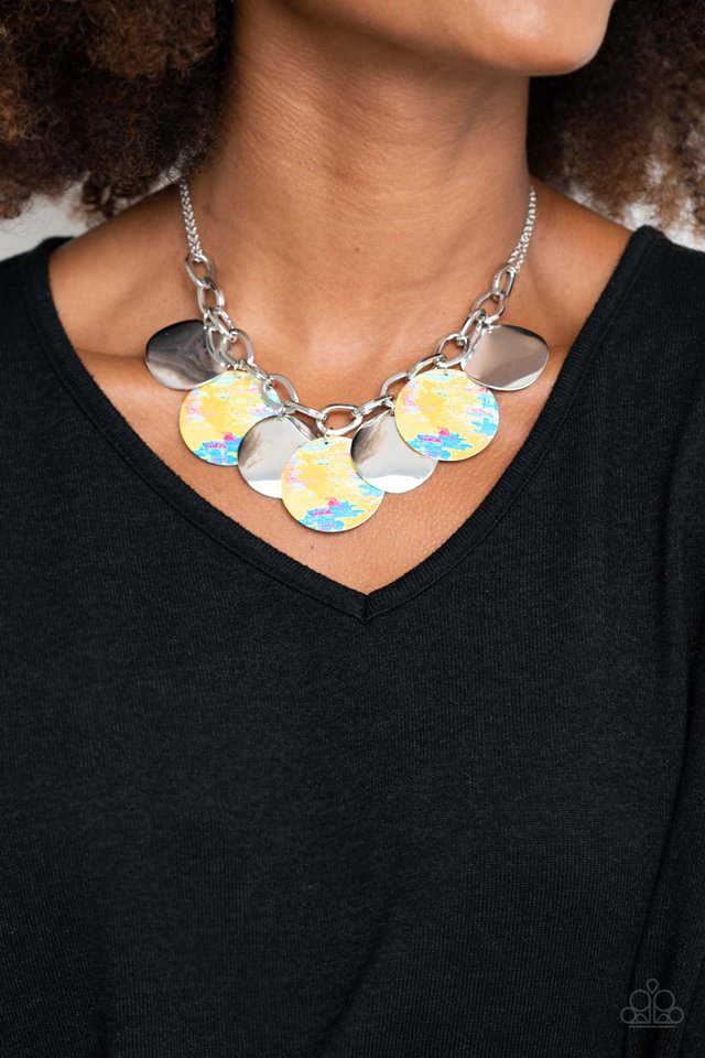Tie Dye Drama - Yellow - Paparazzi Necklace Image
