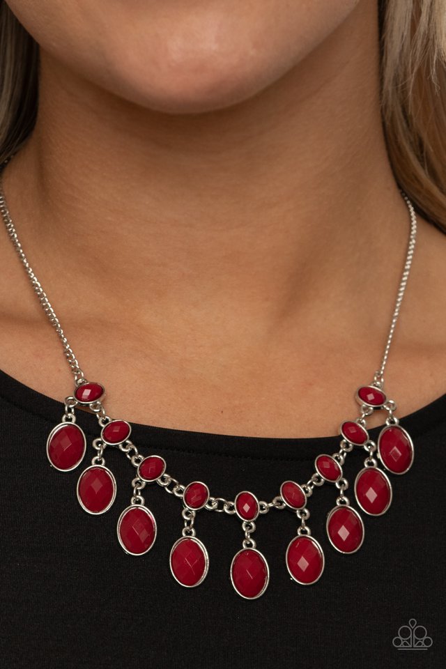Lady of the POWERHOUSE - Red - Paparazzi Necklace Image