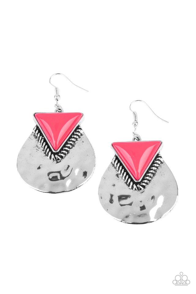 Road Trip Treasure - Pink - Paparazzi Earring Image