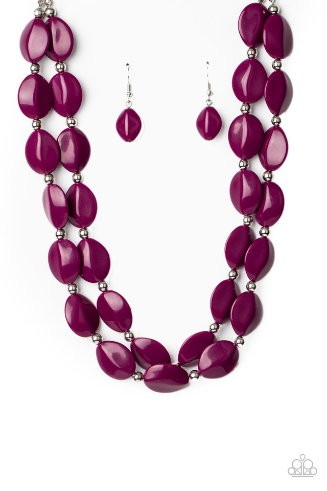 Two-Story Stunner - Purple - Paparazzi Necklace Image