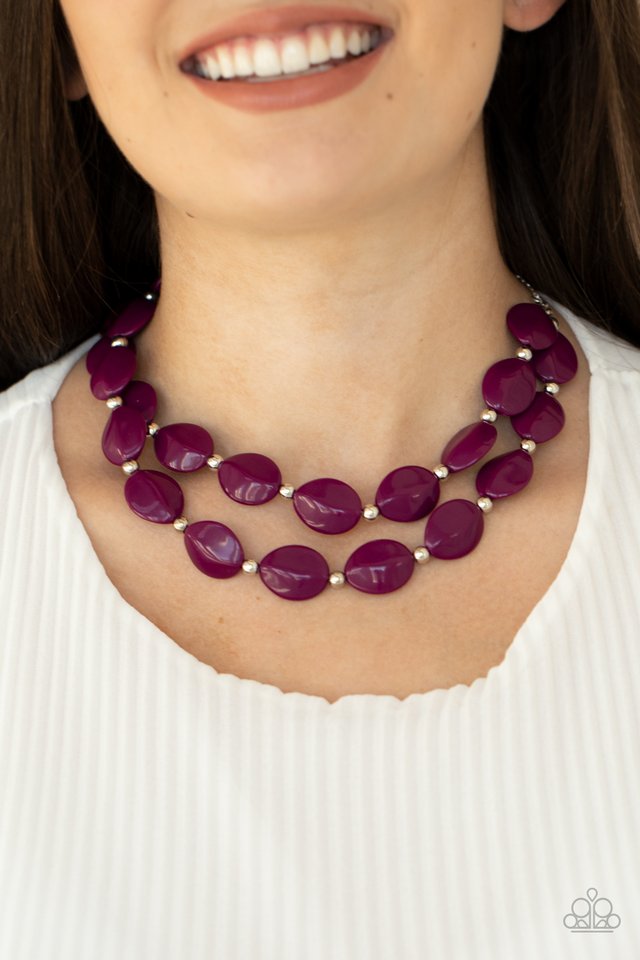 Two-Story Stunner - Purple - Paparazzi Necklace Image