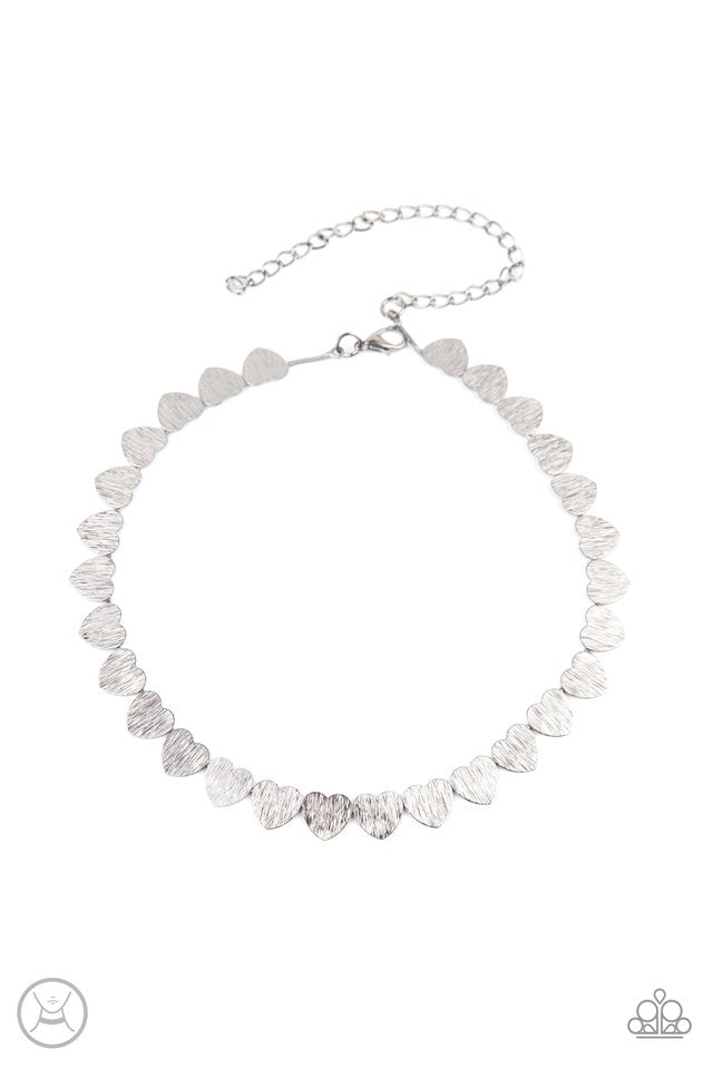 Playing HEART To Get - Silver - Paparazzi Necklace Image