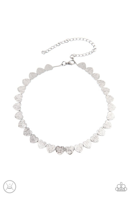 Playing HEART To Get - Silver - Paparazzi Necklace Image