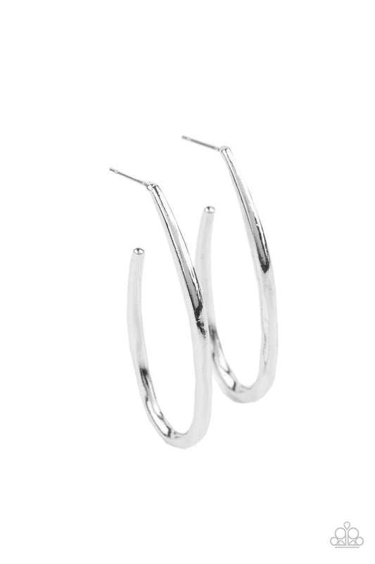 Totally Hooked - Silver - Paparazzi Earring Image