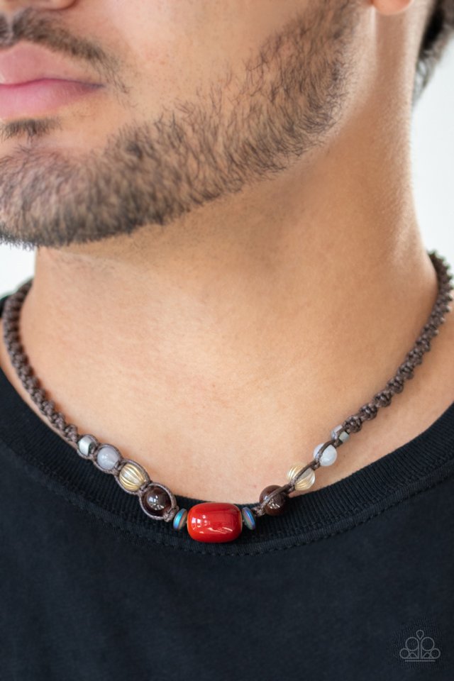 Put Up A BEACHFRONT - Red - Paparazzi Necklace Image
