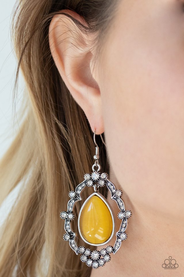 Icy Eden - Yellow - Paparazzi Earring Image