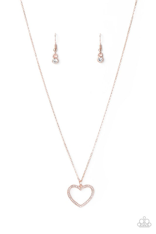 GLOW by Heart - Rose Gold - Paparazzi Necklace Image