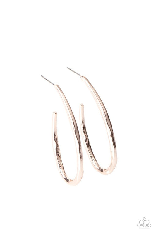 Totally Hooked - Rose Gold - Paparazzi Earring Image