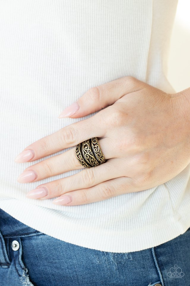 FRILLED To Be Here - Brass - Paparazzi Ring Image