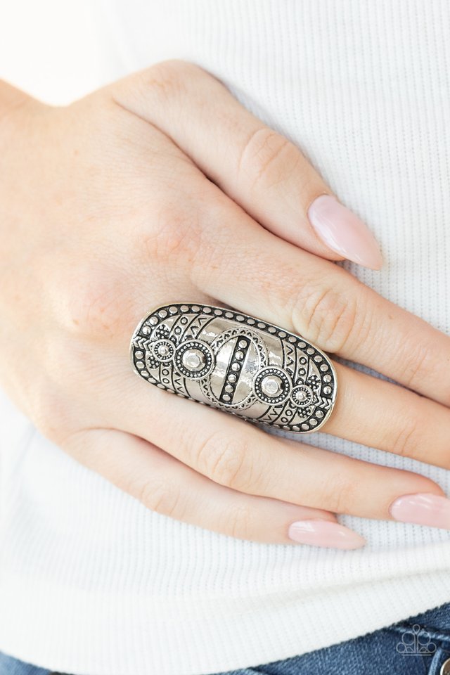 Tiki Trail - Silver - Paparazzi Ring Image