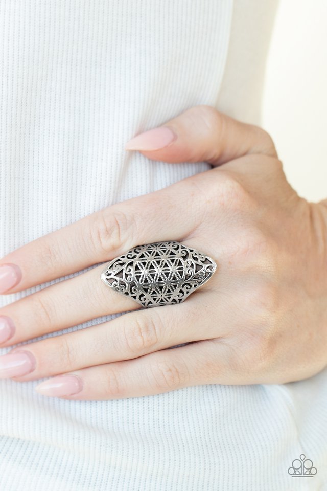 FRILL Ride - Silver - Paparazzi Ring Image
