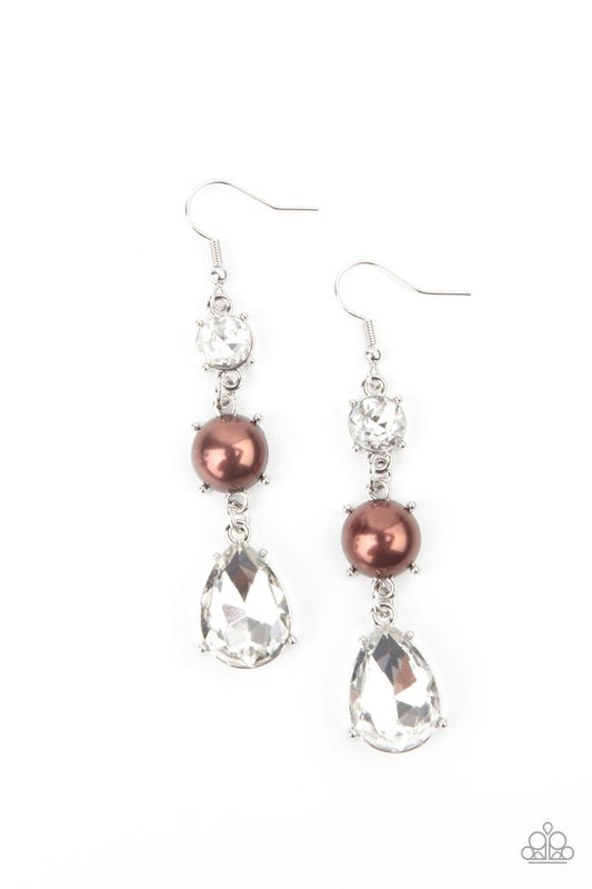 Unpredictable Shimmer - Brown - Paparazzi Earring Image