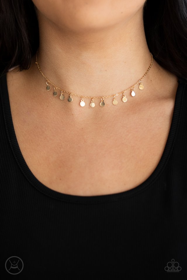 Ready, Set, DISCO! - Gold - Paparazzi Necklace Image