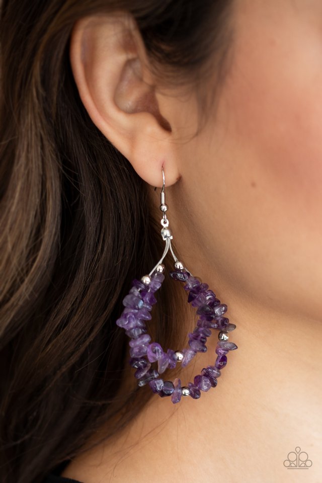 Canyon Rock Art - Purple - Paparazzi Earring Image
