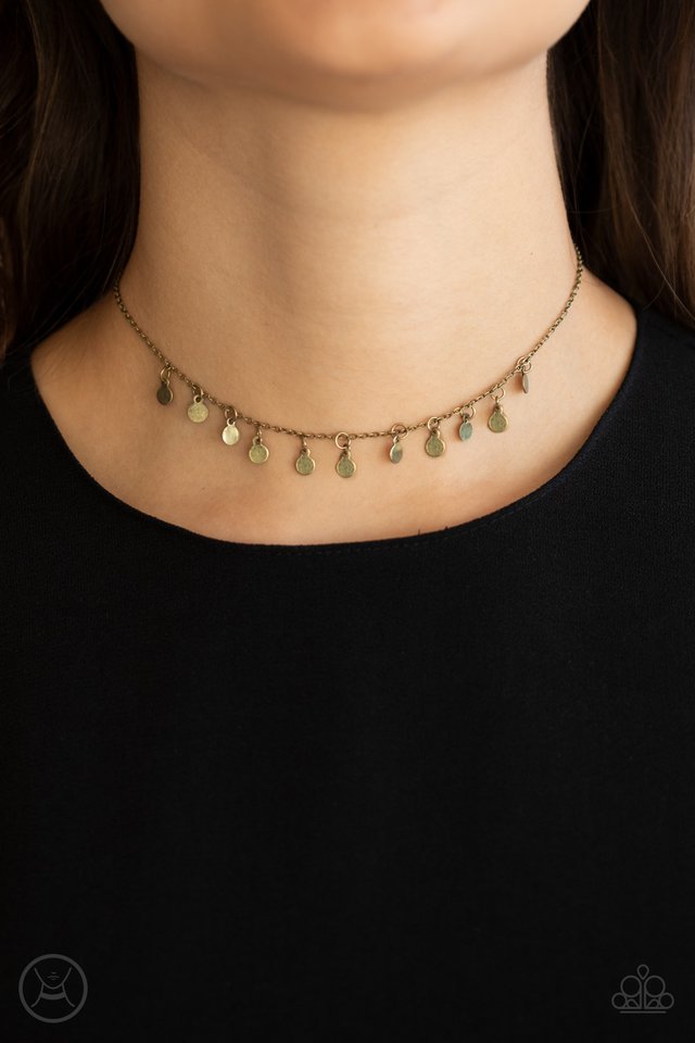 Ready, Set, DISCO! - Brass - Paparazzi Necklace Image
