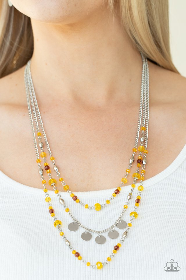 Step Out of My Aura - Yellow - Paparazzi Necklace Image
