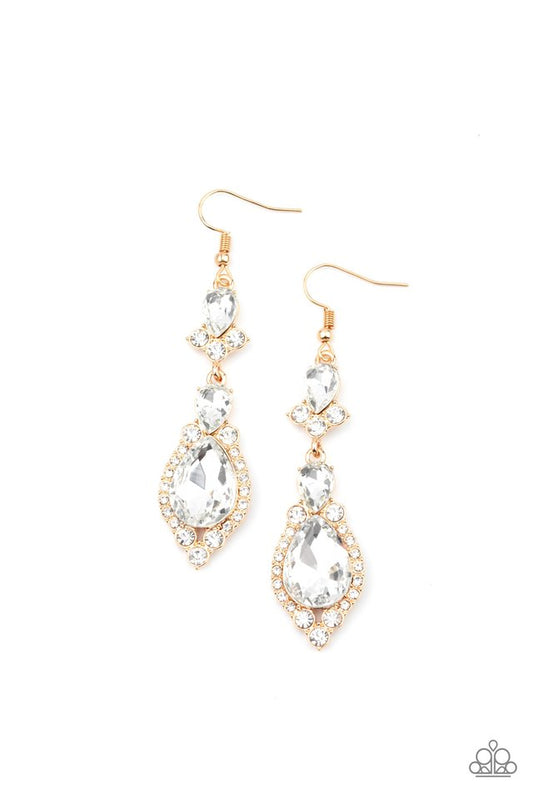 Fully Flauntable - Gold - Paparazzi Earring Image