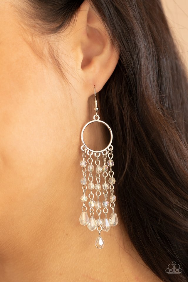 Dazzling Delicious - White - Paparazzi Earring Image