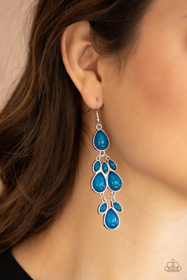 Superstar Social - Blue - Paparazzi Earring Image