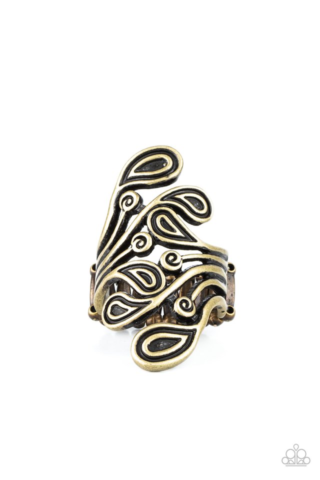 FRILL In The Blank - Brass - Paparazzi Ring Image