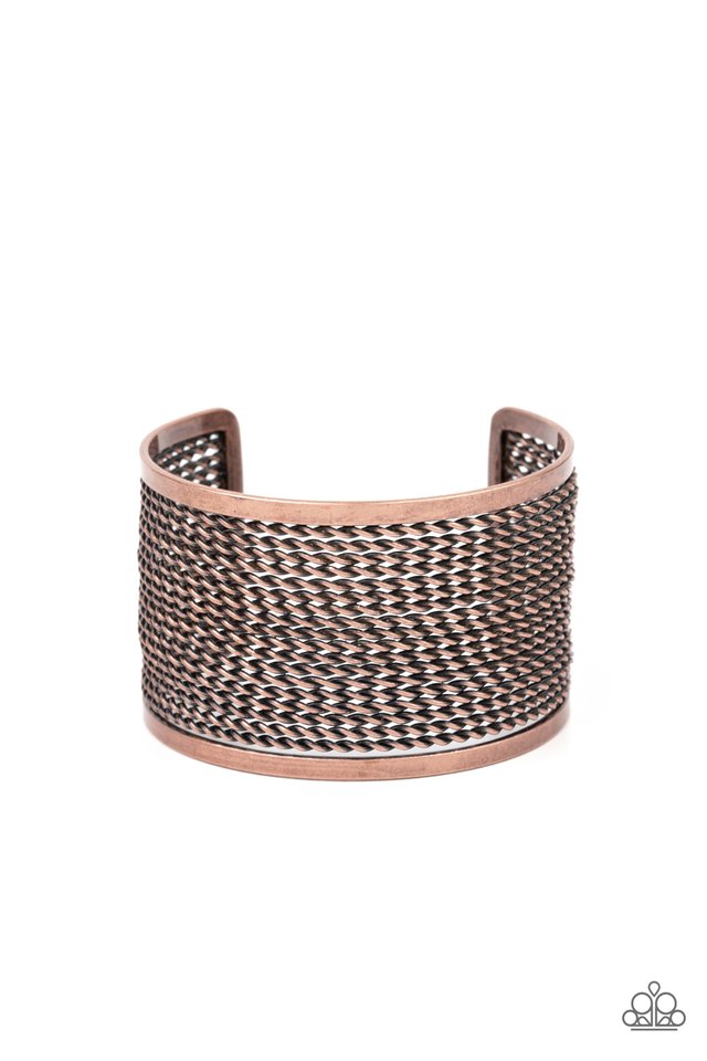 Stacked Sensation - Copper - Paparazzi Bracelet Image