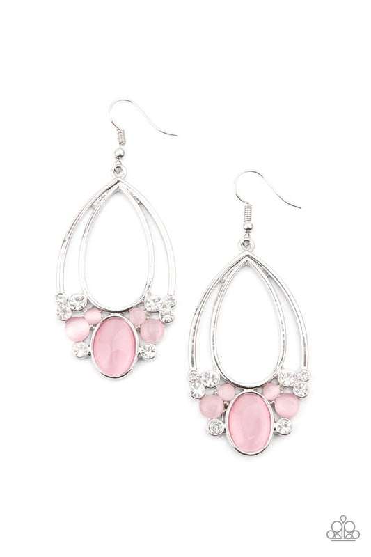 Look Into My Crystal Ball - Pink - Paparazzi Earring Image