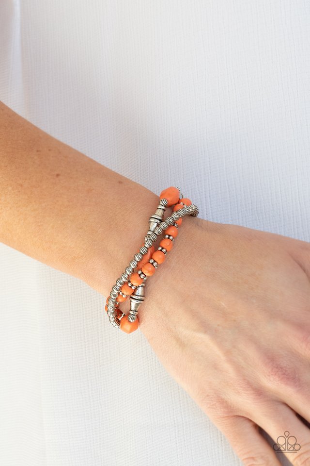 Sahara Sanctuary - Orange - Paparazzi Bracelet Image