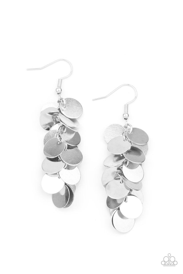 Hear Me Shimmer - Silver - Paparazzi Earring Image