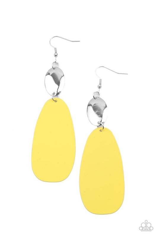 Vivaciously Vogue - Yellow - Paparazzi Earring Image