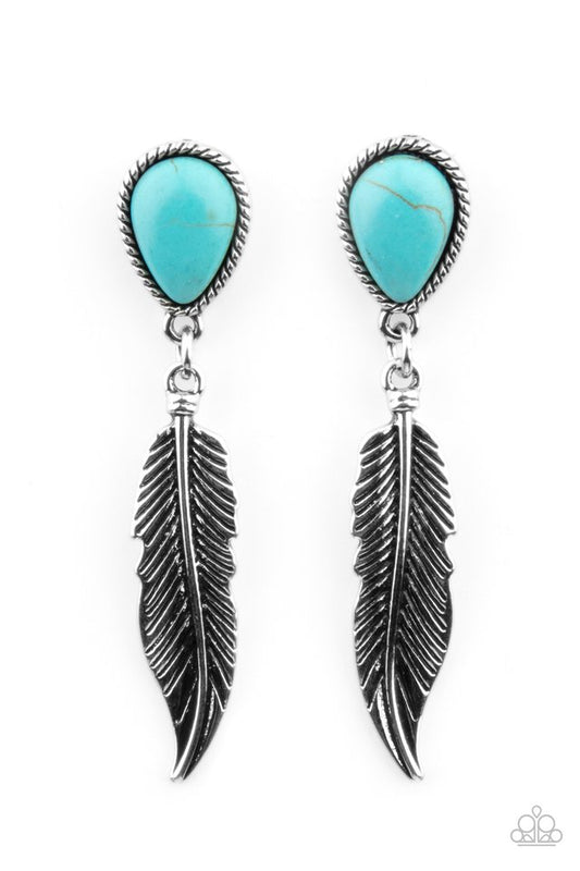 Totally Tran-QUILL - Blue - Paparazzi Earring Image