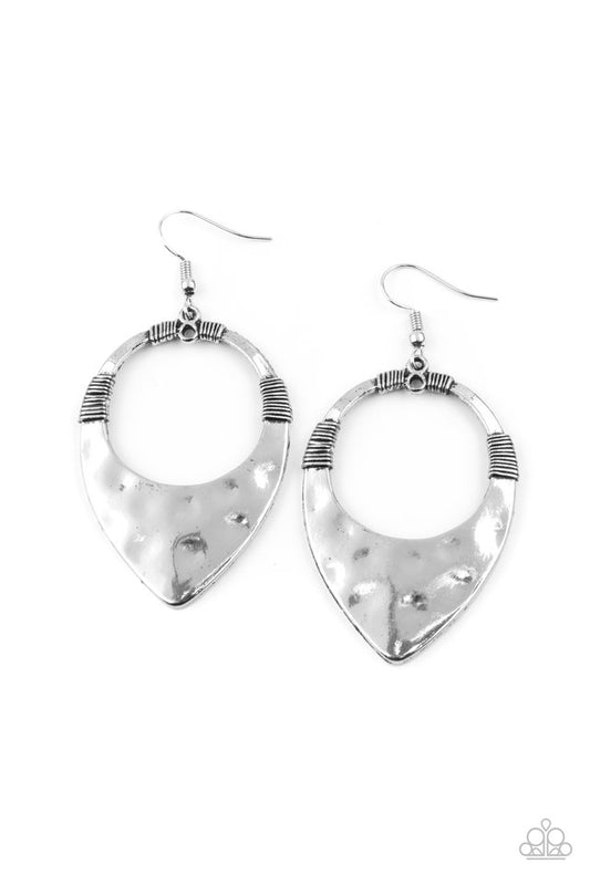 Instinctively Industrial - Silver - Paparazzi Earring Image