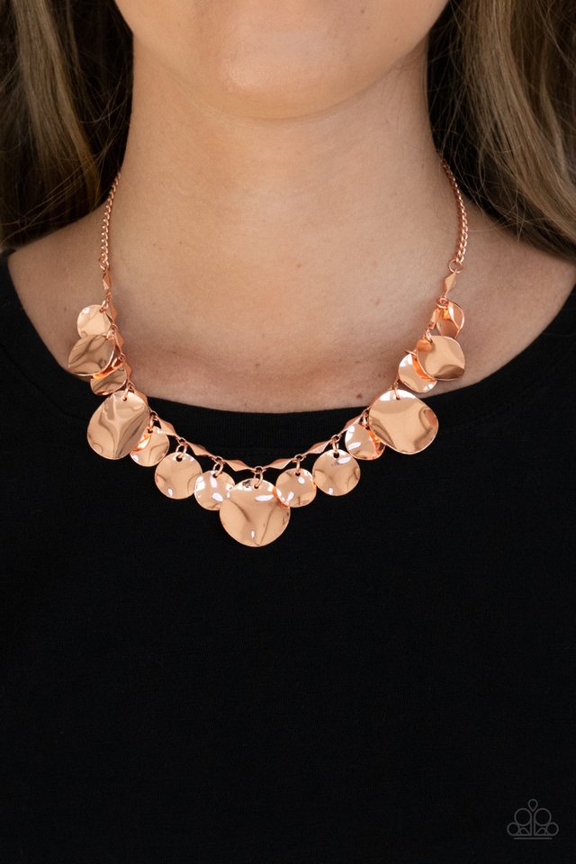 GLISTEN Closely - Copper - Paparazzi Necklace Image