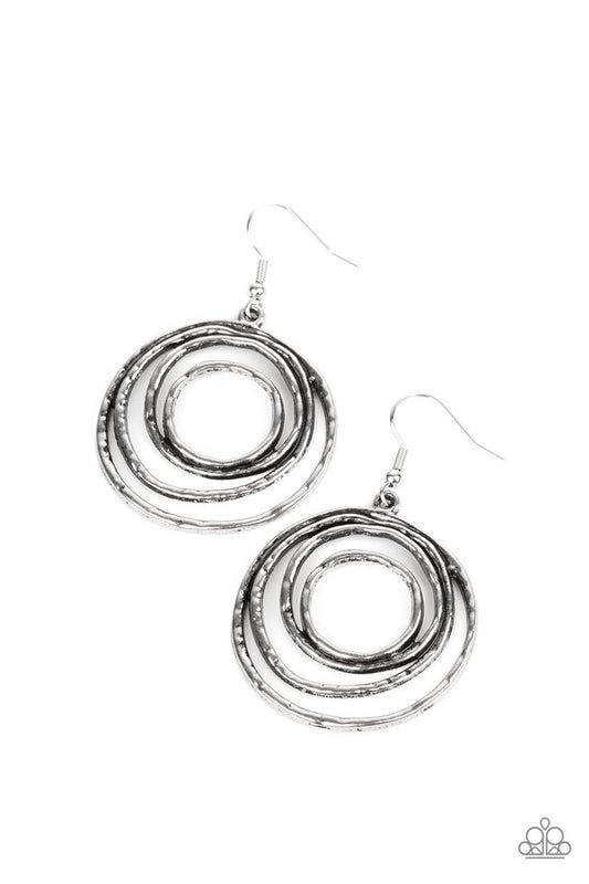 Spiraling Out of Control - Silver - Paparazzi Earring Image
