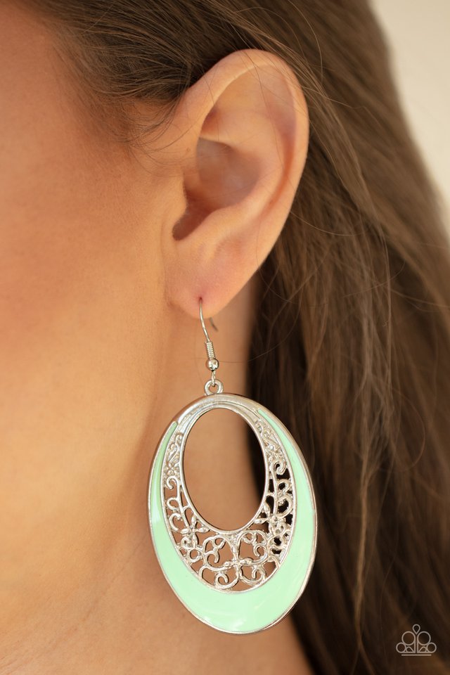 Orchard Bliss - Green - Paparazzi Earring Image