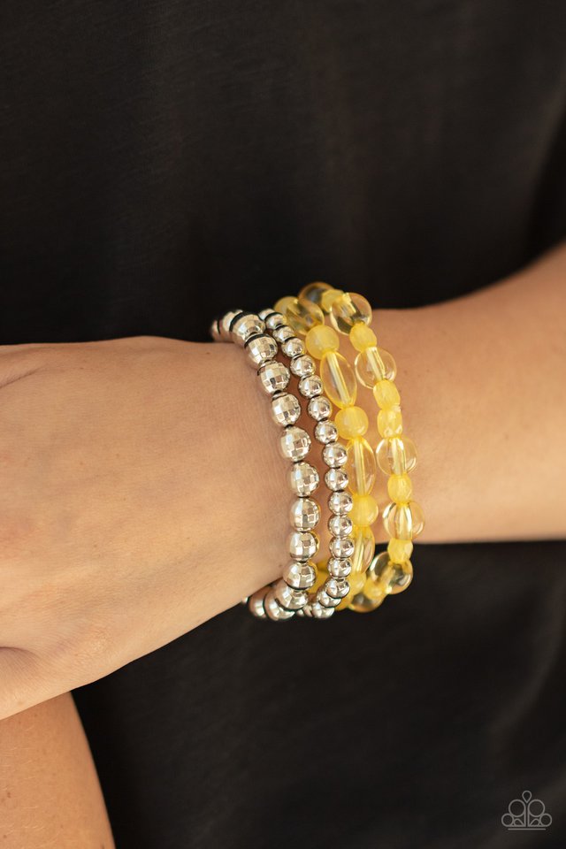 Delightfully Disco - Yellow - Paparazzi Bracelet Image