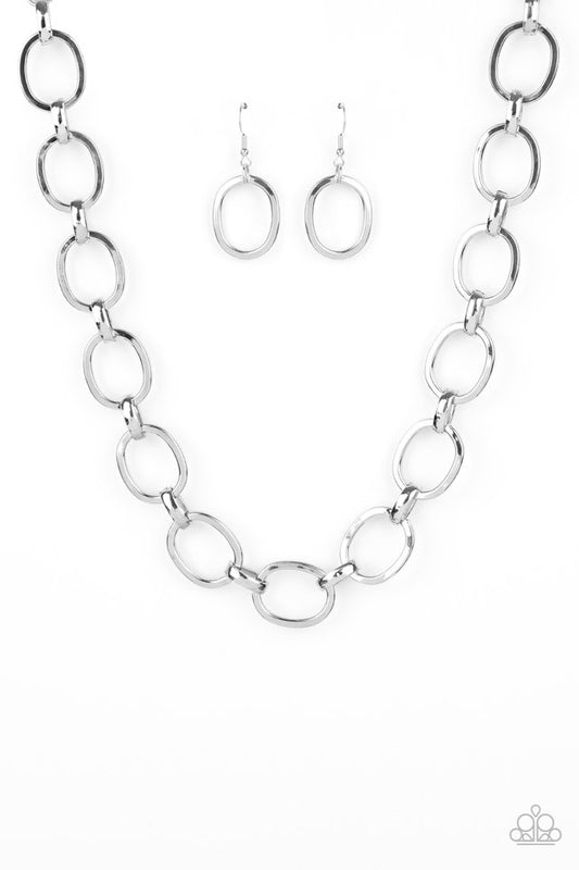 HAUTE-ly Contested - Silver - Paparazzi Necklace Image