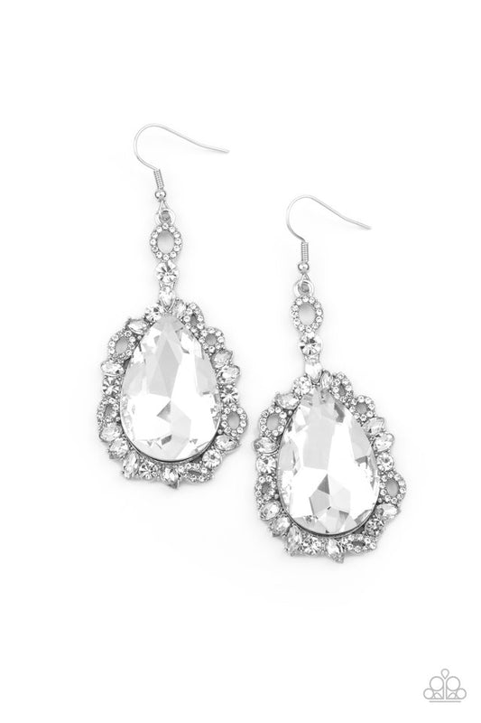 Royal Recognition - White - Paparazzi Earring Image