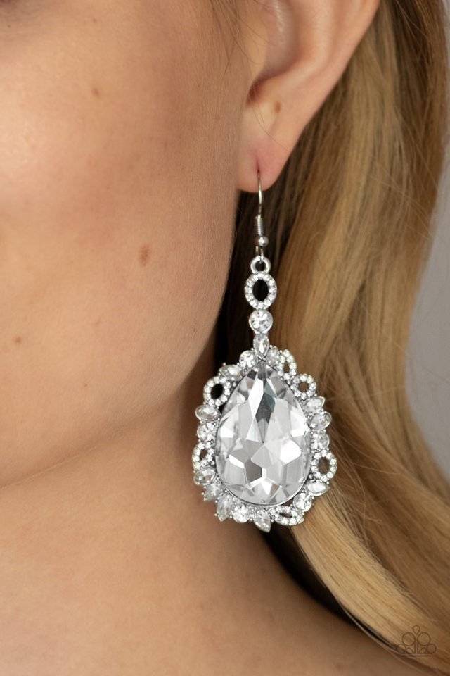 Royal Recognition - White - Paparazzi Earring Image